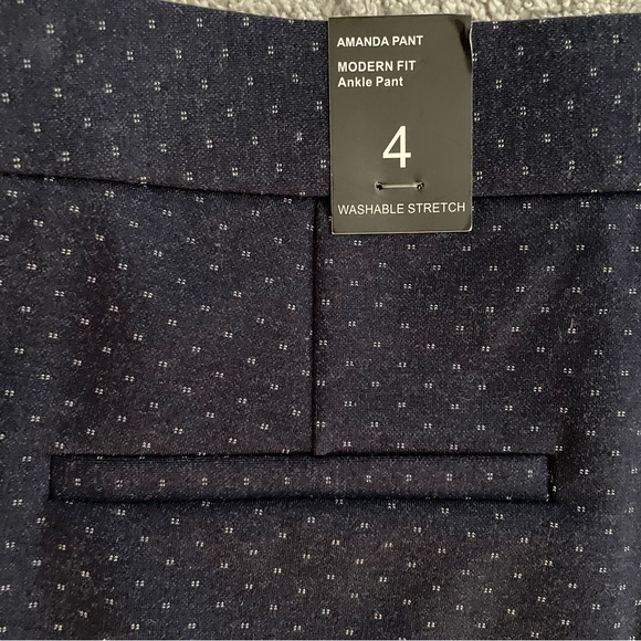 New Amanda + Chelsea Women's Size 4 Navy Blue & White Polka Dot Stretch Pants - Picture 14 of 14